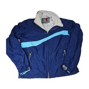 SCOTT USA Womens Jacket Blue Light Blue Stripe Full Zip Outerwear Size L